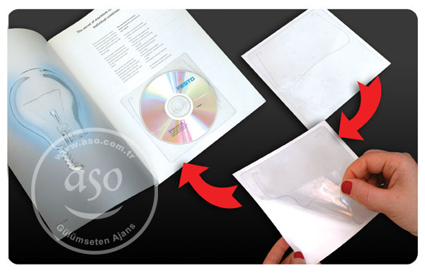 Sticker CD Sleeve, cd-dvd-envelope, self adhesive, transparent or semi transparent